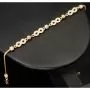 Trendiges Infinity-Armband aus funkelndem 585 14K Gold - Längenverstellbar ca. 17,5 - 19,5 cm mit eingearbeiteten Goldkügelchen in Tricolor (Gelbgold, Weißgold und Roségold)