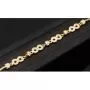Trendiges Infinity-Armband aus funkelndem 585 14K Gold - Längenverstellbar ca. 17,5 - 19,5 cm mit eingearbeiteten Goldkügelchen in Tricolor (Gelbgold, Weißgold und Roségold)