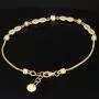 Trendiges Infinity-Armband aus funkelndem 585 14K Gold - Längenverstellbar ca. 17,5 - 19,5 cm mit eingearbeiteten Goldkügelchen in Tricolor (Gelbgold, Weißgold und Roségold)
