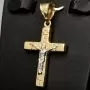 Hochwertiger Kreuzanhänger mit detaillierter Jesusfigur in zeitlosem Design aus 14K 585 Gold in Bicolor Gelbgold und Weißgold