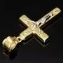 Hochwertiger Kreuzanhänger mit detaillierter Jesusfigur in zeitlosem Design aus 14K 585 Gold in Bicolor Gelbgold und Weißgold