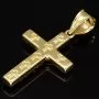 Hochwertiger Kreuzanhänger mit detaillierter Jesusfigur in zeitlosem Design aus 14K 585 Gold in Bicolor Gelbgold und Weißgold