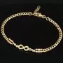 Funkelndes Infinity-Armband aus exquisitem 585 14K Gold - Längenverstellbar ca. 17,5 - 20,0 cm (Tricolor - Gelbgold und Nuancen Weißgold und Roségold)