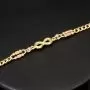 Funkelndes Infinity-Armband aus exquisitem 585 14K Gold - Längenverstellbar ca. 17,5 - 20,0 cm (Tricolor - Gelbgold und Nuancen Weißgold und Roségold)