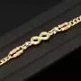 Funkelndes Infinity-Armband aus exquisitem 585 14K Gold - Längenverstellbar ca. 17,5 - 20,0 cm (Tricolor - Gelbgold und Nuancen Weißgold und Roségold)