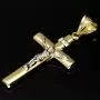 Fein ausgearbeiteter Kruzifix-Anhänger aus 14 585 Bicolor-Gold – glanzvolles Gelbgold akzentuiert mit edlem Weißgold-Korpus