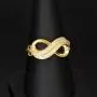 Infinity Ring für damen mit Unendlichkeitssymbol auf hochwertigem 585 14K Gold mit fein besetzten Zirkoniasteinen in ca. RG 55-56