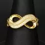 Infinity Ring für damen mit Unendlichkeitssymbol auf hochwertigem 585 14K Gold mit fein besetzten Zirkoniasteinen in ca. RG 55-56