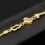 Herz-Armband aus Gold mit verschiedenen Kettenstilen, Charms und Zirkonia besetzten Elementen aus 14K 585 Gelbgold – ca. 19,5-21 cm - längenverstellbar