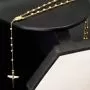 Exklusive Rosenkranz-Y-Kette mit kleinem Amulett und Jesuskreuz aus 14K 585 Gold (Gelbgold mit Nuancen Weißgold - ca. 4,6 g)