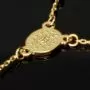 Exklusive Rosenkranz-Y-Kette mit kleinem Amulett und Jesuskreuz aus 14K 585 Gold (Gelbgold mit Nuancen Weißgold - ca. 4,6 g)