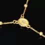 Exklusive Rosenkranz-Y-Kette mit kleinem Amulett und Jesuskreuz aus 14K 585 Gold (Gelbgold mit Nuancen Weißgold - ca. 4,6 g)