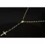 Exklusive Rosenkranz-Y-Kette mit kleinem Amulett und Jesuskreuz aus 14K 585 Gold (Gelbgold mit Nuancen Weißgold - ca. 4,6 g)