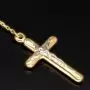 Exklusive Rosenkranz-Y-Kette mit kleinem Amulett und Jesuskreuz aus 14K 585 Gold (Gelbgold mit Nuancen Weißgold - ca. 4,6 g)