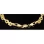 Exquisites Plättchenarmband mit Steigbügelgliedern aus 585er (14-Karat) Gelbgold, ca. 18,5 cm lang und 5,5 mm breit