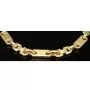 Exquisites Plättchenarmband mit Steigbügelgliedern aus 585er (14-Karat) Gelbgold, ca. 18,5 cm lang und 5,5 mm breit