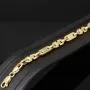 Exquisites Plättchenarmband mit Steigbügelgliedern aus 585er (14-Karat) Gelbgold, ca. 18,5 cm lang und 5,5 mm breit