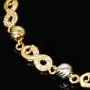 Infinity-Armband aus hochwertigem 585er Gold, 14 Karat, mit funkelnden Unendlichkeitsmotiven, Goldkügelchen in Tricolor (Gelbgold, Weißgold und Roségold) und verstellbarer Länge von 17,5 bis 19 cm