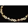 Infinity-Armband aus hochwertigem 585er Gold, 14 Karat, mit funkelnden Unendlichkeitsmotiven, Goldkügelchen in Tricolor (Gelbgold, Weißgold und Roségold) und verstellbarer Länge von 17,5 bis 19 cm