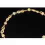 Infinity-Armband aus hochwertigem 585er Gold, 14 Karat, mit funkelnden Unendlichkeitsmotiven, Goldkügelchen in Tricolor (Gelbgold, Weißgold und Roségold) und verstellbarer Länge von 17,5 bis 19 cm