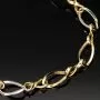 Hochglanzpoliertes Bicolor-Goldarmband aus funkelndem 14K 585 Gelb- und Weißgold mit harmonisch verschlungenen Unendlichkeitssymbolen (ca. 20cm, 7mm)