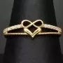 Kunstvoll designter Infinity-Herz-Ring für Damen aus hochwertigem 14K 585er Gold mit funkelnden Zirkonia besetzt ca. RG 58