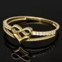 Kunstvoll designter Infinity-Herz-Ring für Damen aus hochwertigem 14K 585er Gold mit funkelnden Zirkonia besetzt ca. RG 58