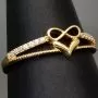 Kunstvoll designter Infinity-Herz-Ring für Damen aus hochwertigem 14K 585er Gold mit funkelnden Zirkonia besetzt ca. RG 58
