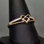 Kunstvoll designter Infinity-Herz-Ring für Damen aus hochwertigem 14K 585er Gold mit funkelnden Zirkonia besetzt ca. RG 58