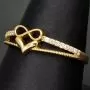 Kunstvoll designter Infinity-Herz-Ring für Damen aus hochwertigem 14K 585er Gold mit funkelnden Zirkonia besetzt ca. RG 58