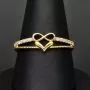 Kunstvoll designter Infinity-Herz-Ring für Damen aus hochwertigem 14K 585er Gold mit funkelnden Zirkonia besetzt ca. RG 58