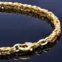 Massives Königsarmband aus Gold (585er 14k Gold), ca. 3,3 mm Breite, ca. 23cm lang, ca. 16,6g - Made in Germany