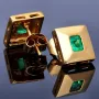 Stilvolle, elegante, quadratische Ohrstecker mit 2 kolumbianischen Smaragden in 18K / 750 Gold gefasst