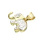 Sehr schöner Elefant-Anhänger aus hochwertigem 585er 14K Gelb- und Weissgold (bicolor)