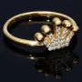 Sehr schöner Kronen Ring in 585 14 Karat Gelbgold mit Zirkoniabesatz. RG 56-57