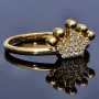Sehr schöner Kronen Ring in 585 14 Karat Gelbgold mit Zirkoniabesatz. RG 56-57