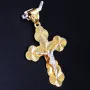 hübscher filigran verzierter Kreuzanhänger aus Gold aus 14k (585er) Gelbgold und Weißgold (bicolor)