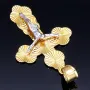 hübscher filigran verzierter Kreuzanhänger aus Gold aus 14k (585er) Gelbgold und Weißgold (bicolor)