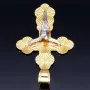 hübscher filigran verzierter Kreuzanhänger aus Gold aus 14k (585er) Gelbgold und Weißgold (bicolor)