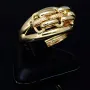 funkelnder Ring für Damen mit außergewöhnlichem Design in 585 14K Gelbgold in Ringgröße ca. 56