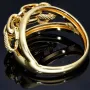 funkelnder Ring für Damen mit außergewöhnlichem Design in 585 14K Gelbgold in Ringgröße ca. 56