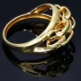 funkelnder Ring für Damen mit außergewöhnlichem Design in 585 14K Gelbgold in Ringgröße ca. 56