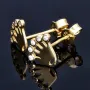 Ohrstecker Motiv Krone mit Zirkoniasteinen besetzt in 585er 14K Gold