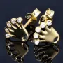 Ohrstecker Motiv Krone mit Zirkoniasteinen besetzt in 585er 14K Gold