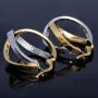 Wunderschöne geschwungene Designer - Creolen in Bicolor 585er (14K) Weiß- und Gelbgold