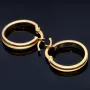 elegante, glänzende Creolen aus 14K 585 Gelbgold