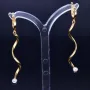 hochwertige Spiral-Ohrringe in 14K 585 Bicolor Weiß- und Gelbgold