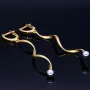 hochwertige Spiral-Ohrringe in 14K 585 Bicolor Weiß- und Gelbgold