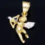 Amor - Engel - Anhänger aus Gold aus 14k (585er) Gelbgold und Weißgold (bicolor)