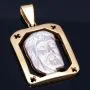 filigraner Jesus - Anhänger in bicolor 14K 585 Weiß- und Gelbgold